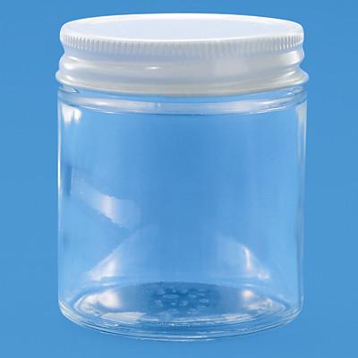 Bocal en verre à bord droit avec couvercle en métal - 3 tailles