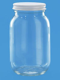 Glass Jar Straight-Sided with Metal Lid - 16oz